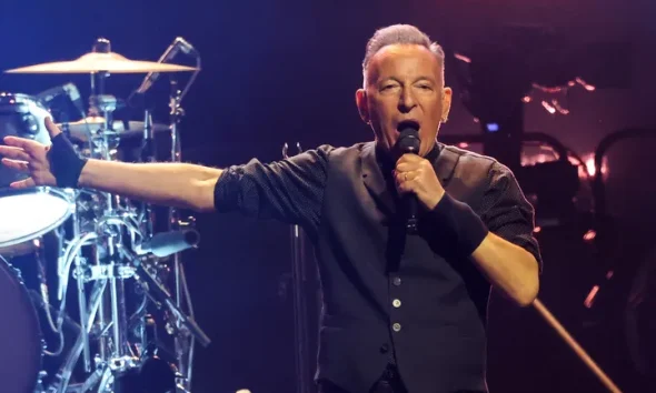 Bruce Springsteen on stage on Tuesday night in Minneapolis