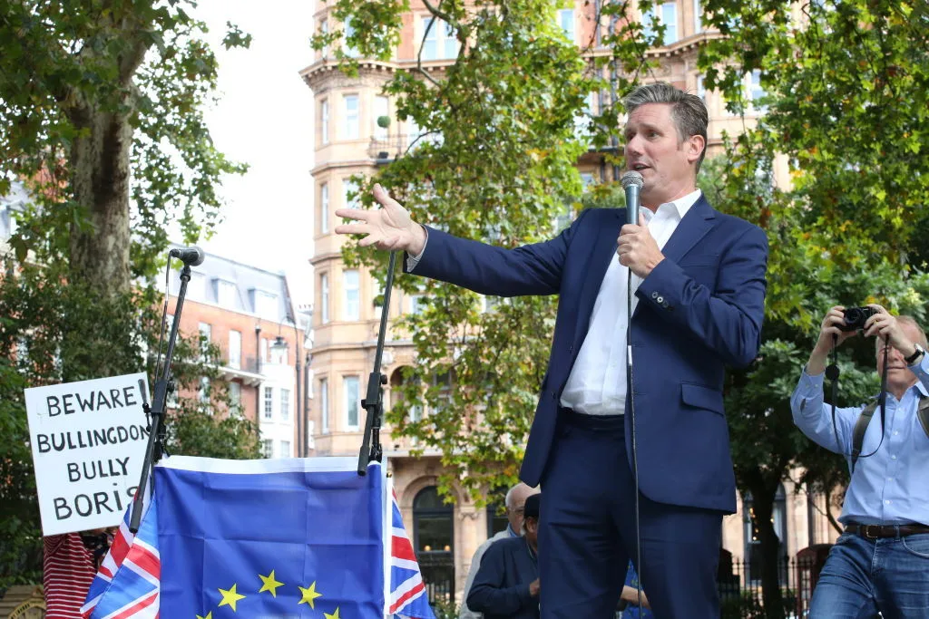 Keir Starmer speaking at the Russell Square Rally against Brexit on August 31, 2019.