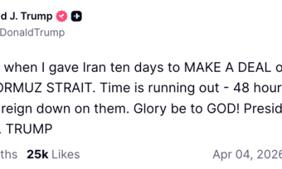 Trump Warns 'All Hell' If Iran Won't Open Strait Of Hormuz