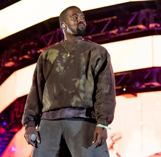 Ye, then still known as Kanye West, performing on stage at Coachella in 2019