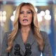 First Lady Melania Trump speaks to reporters on April 9, 2026, in the Grand Foyer of the White House in Washington.