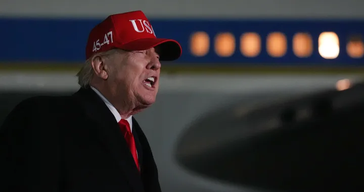 President Donald Trump railed against Pope Leo while speaking with reporters at Joint Base Andrews on Sunday night.