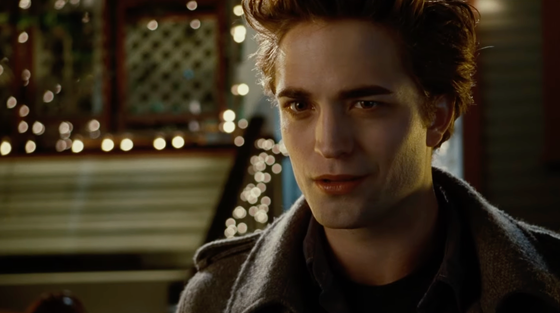 Robert Pattinson in character as Edward Cullen