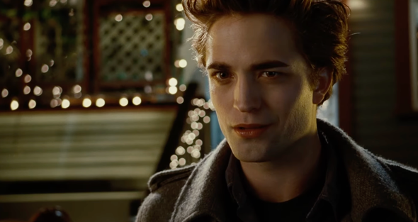 Robert Pattinson in character as Edward Cullen