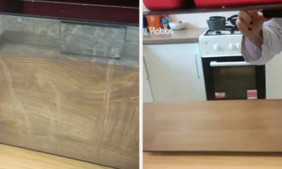 Microwave cleaned with washing-up liquid and a microfibre cloth