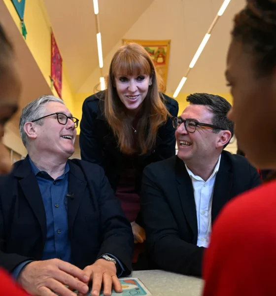 Keir Starmer with Angela Rayner and Andy Burnham.
