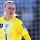Hannah Hampton playing in goal for England