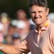Justin Rose acknowledges the fans after finishing runner-up to Rory McIlroy at the 2025 Masters