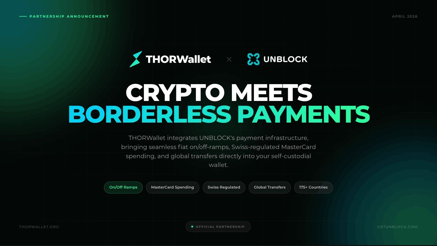 THORWallet Partners with Unblock to Expand Global Non-Custodial Mastercard Access