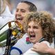 Ellie Kildunne with Women's Six Nations trophy