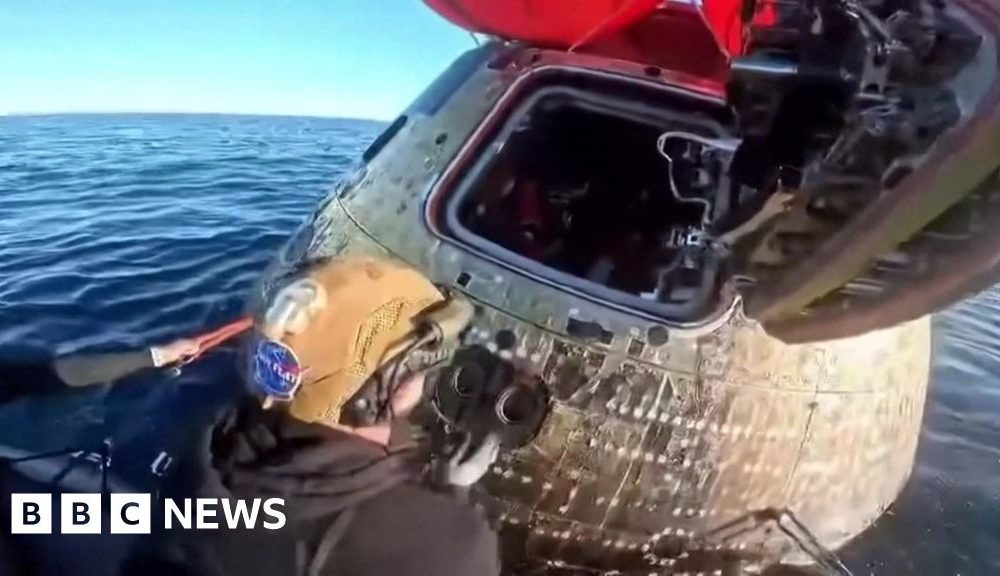 New video shows moment Orion capsule is opened at sea