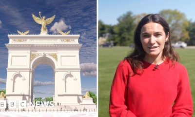 BBC at the site of Trump's planned 'triumphal arc'