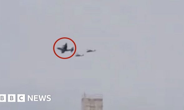 Video appears to show a US plane and helicopters over southern Iran