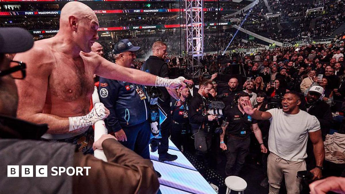 Tyson Fury and Anthony Joshua exchange words