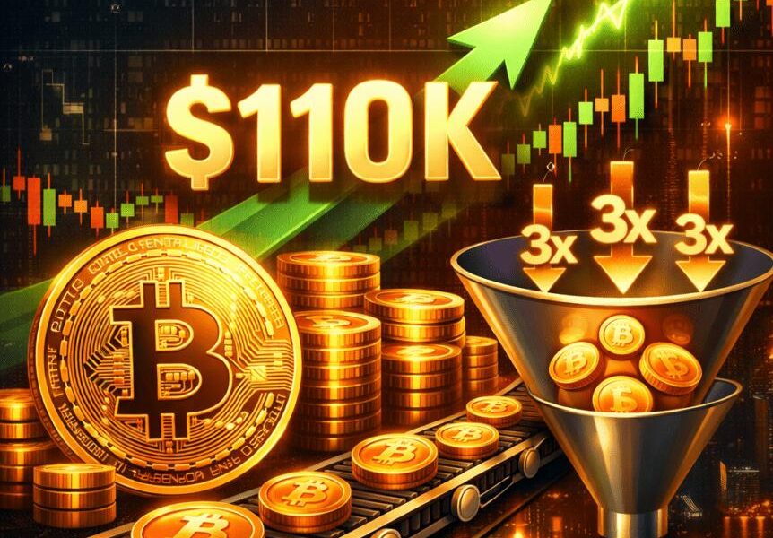 Bitcoin Eyes $110k As Strategy Absorbs Nearly 3x New Btc Supply