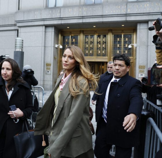 Blake Lively exits court
