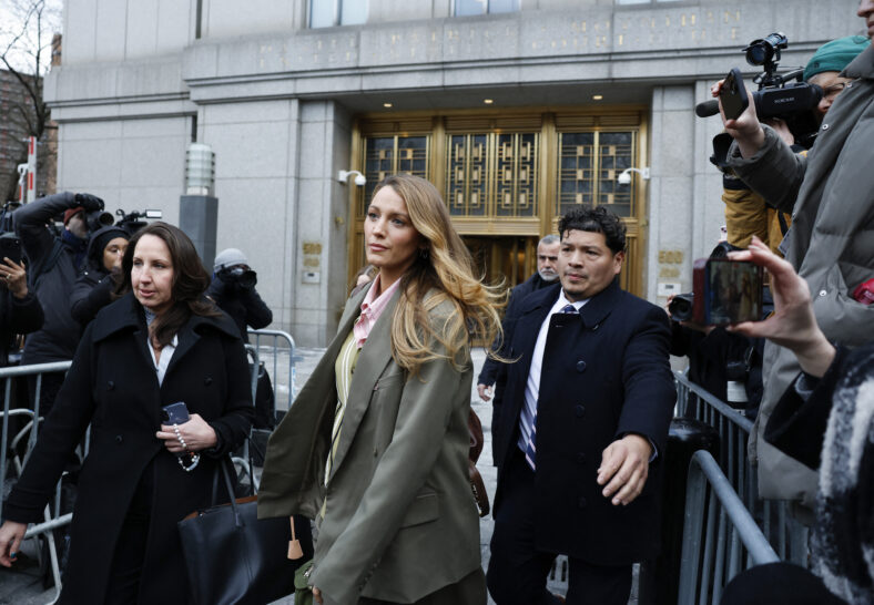 Blake Lively exits court