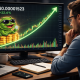 A trader analyzing a bullish PEPE chart