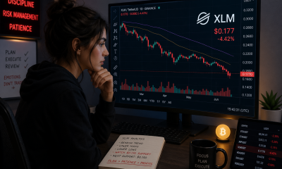 A trader analyzing XLM's price chart