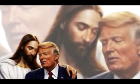 Images of Trump with Jesus