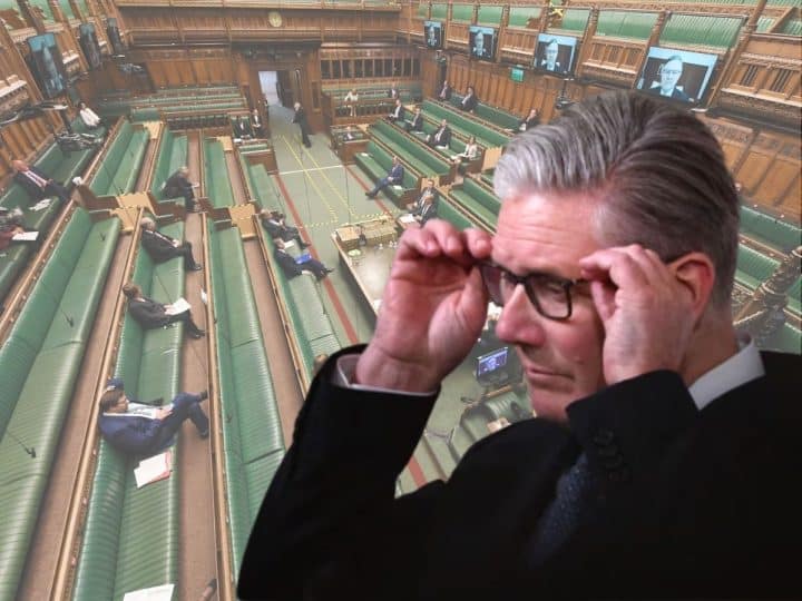 Starmer in front of parliament