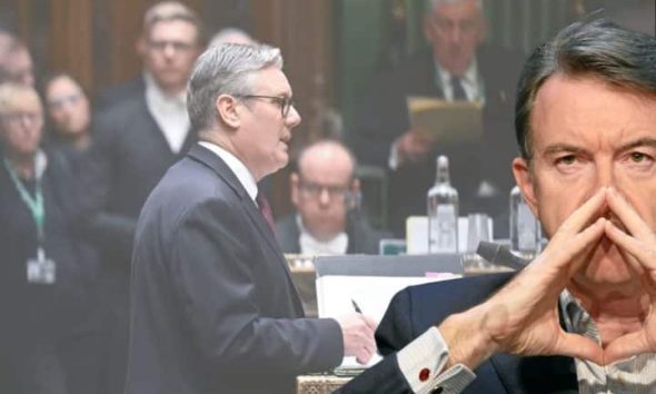 Keir Starmer in parliament and Peter Mandelson Labour