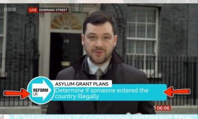 BBC report using the Reform logo and turquoise colouring