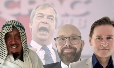 Nigel Farage and three expelled Reform candidates