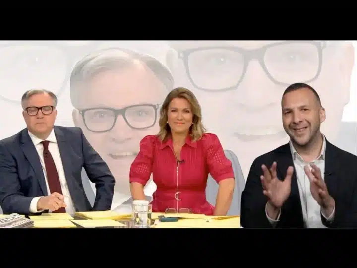 Zack Polanski talking to Ed Balls