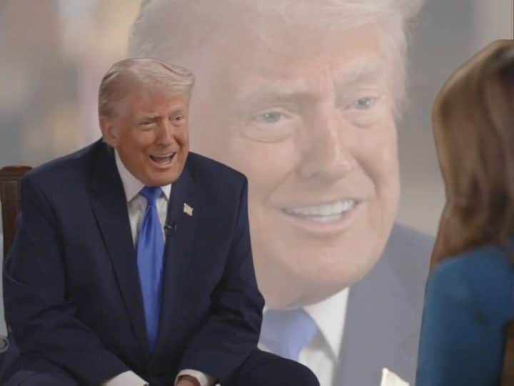 Donald Trump being interviewed