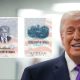 Donald Trump and images of the passports with Trump's face on them