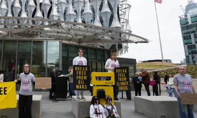 Cut ties to Big Oil to stop energy crisis sparked by Trump’s war on Iran - protest footage