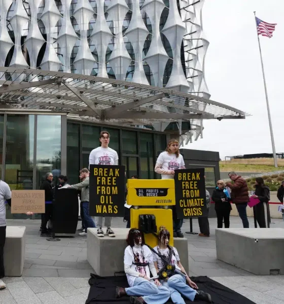 Cut ties to Big Oil to stop energy crisis sparked by Trump’s war on Iran - protest footage