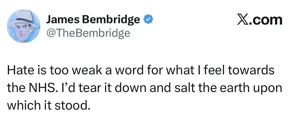 Reform candidate wants to destroy the NHS