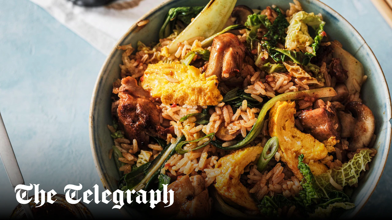 Chinese-style chicken and egg fried rice