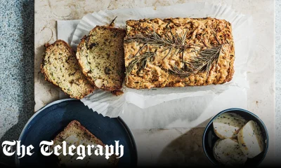 Courgette, walnut and rosemary bread with honey butter