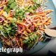 Crunchy carrot and cabbage salad with a peanut dressing