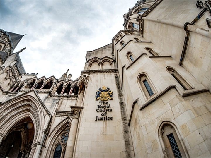 The outside of the Royal Courts of Justice building where the Court of Appeal is based, and the Palestine Action case