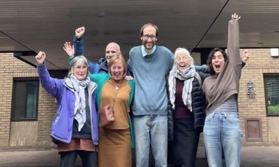 Just Stop Oil supporters following acquittal over Waterloo Bridge slow march