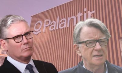 Keir Starmer, Peter Mandelson, and the Palantir logo