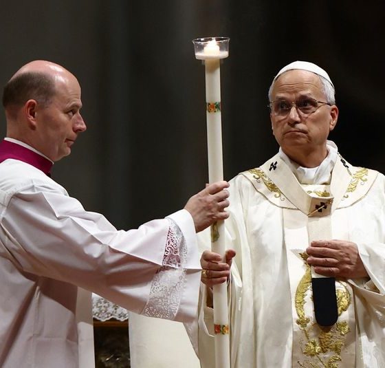 At Easter vigil, Pope Leo urges world not to grow numb to war