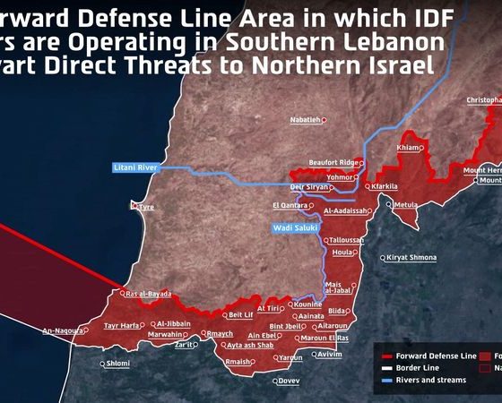 Israeli military publishes map of south Lebanon territory under its control
