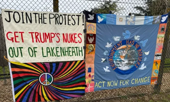 Peace Vigil attenders see US ground attack planes leaving RAF Lakenheath