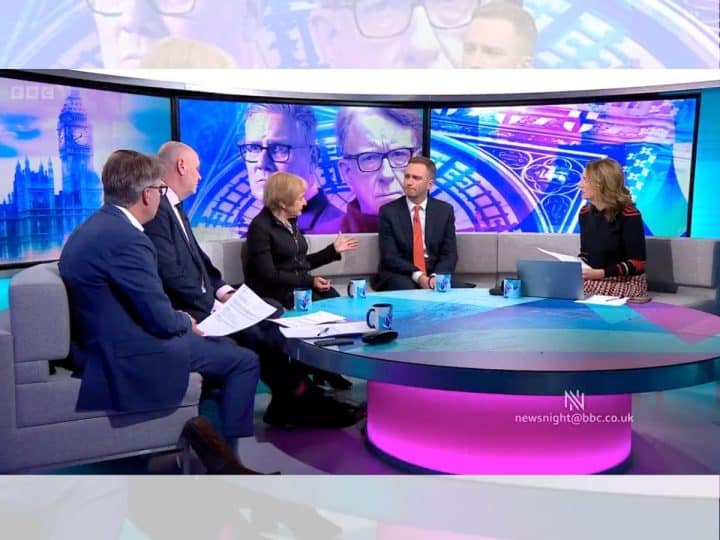 Margaret Hodge on BBC Newsnight defends asking a friend for a job in No 10 in conversation with Victoria Derbyshire over Keir Starmer's Matthew Doyle and Peter Mandelson scandal