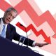 Nigel fARAGE WITH DOWN POINTING ARROWS, reform