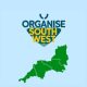 Logo for Organise South West with name and map image
