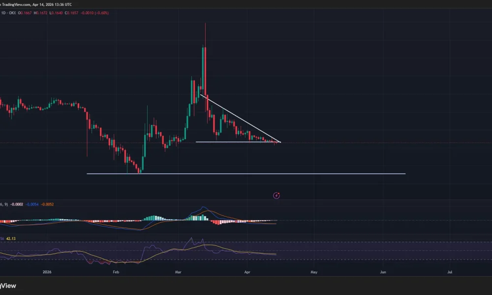 Pi Network price has formed a descending triangle pattern on the daily chart.