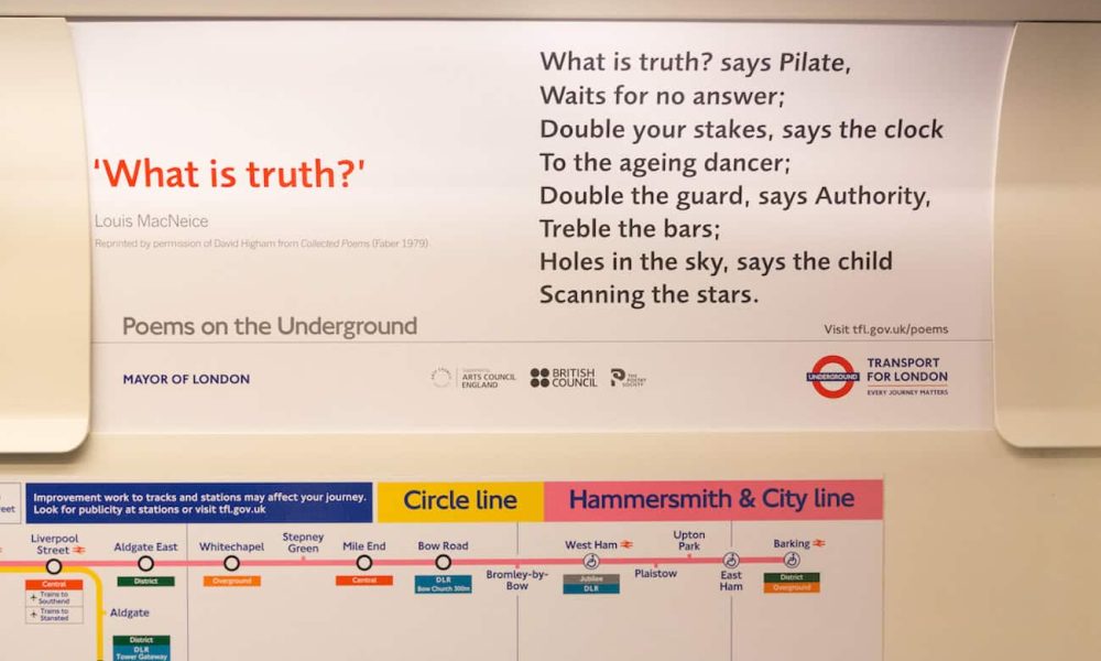'Having poetry in a public space transports us, even if we don’t understand it'