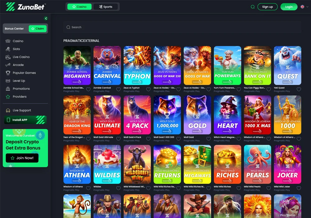 Pragmatic Play At ZunaBet