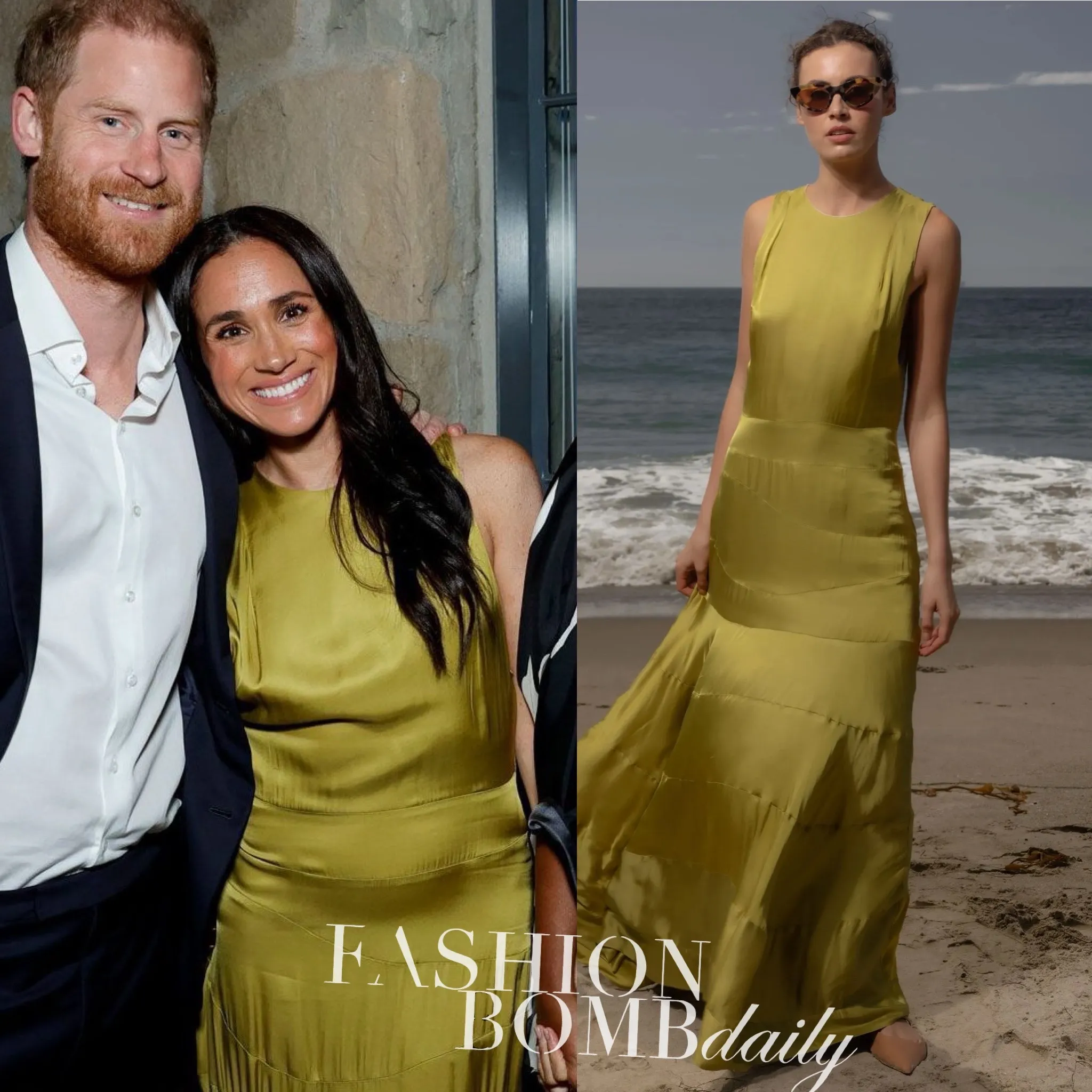 Prince Harry Meghan Markle Ted Sarandos And Nicole Avant Gather In Montecito For Netflix Party With Meghan In Olive Green Heidi Merrick Gale Dress Final 23